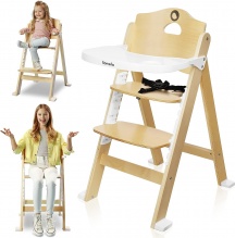 Lionelo LO-FLORIS WHITE NATURAL Floris - Seggiolone Pappa Evolutivo bambini 6M-40 Kg Natural