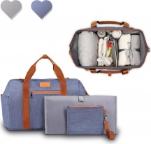 Lionelo LO-IDA BLUE DENIM Borsa Fasciatoio per Passeggino Organizer neonato Blu Denim - Ida