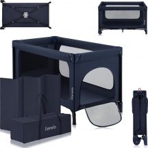 Lionelo LO-JASMIN-EASY-FOLD-BLUE-NAVY Lettino Culla Neonato da Campeggio Pieghevole + Borsa Blue Navy Jasmine