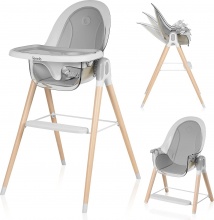 Lionelo LO-MAYA WHITE Maya - Seggiolone Pappa 2 in 1 6-36 Mesi Rialzo Sedia White