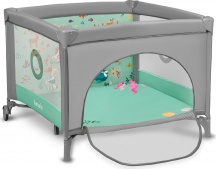 Lionelo LO-MILLE GREY GREEN Box per Bambini Neonato max 15 Kg Rete apribile Ruote Grey Green Mille