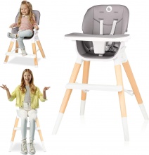 Lionelo LO-MONA STONE Mona - Seggiolone Pappa Evolutivo bambini 6m-75 Kg Grey Stone