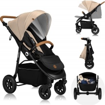 Lionelo LO-NATT BEIGE SAND Natt - Passeggino Leggero Compatto da 0+M fino 22 Kg Beige Sand