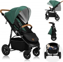 Lionelo LO-NATT GREEN EMERALD Natt - Passeggino Leggero Compatto da 0+M fino 22 Kg Green Emerald
