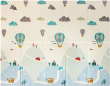 Lionelo LO-SALMA MULTICOLOR Tappeto gioco bambini neonato 200x180 cm Pieghevole e Resistente - Salma
