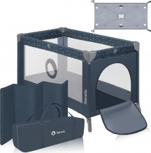 Lionelo LO-STEFI-BLUE-GREY Lettino Culla Neonato da Campeggio Pieghevole + Borsa Blue Grey - Stefi