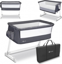 Lionelo LO-THEO DARK GREY Lettino Culla Neonato da Campeggio per Co-sleeping Dark Grey - Theo