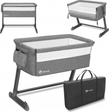 Lionelo LO-THEO GREY STONE NATURAL Lettino Culla Neonato da Campeggio per Co-sleeping Grey Stone - Theo