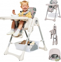 Lionelo LO-ZANNA PINK BUBBLEGUM Zanna - Seggiolone Pappa bambini 6-36 Mesi Pieghevole Bubblegum