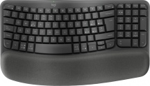 Logitech 920-012293 Wave Keys Tastiera Wireless Bluetooth Curva QWERTY Grafite