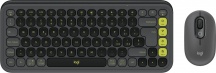 Logitech 920-013115 Tastiera Bluetooth + Mouse GrafiteVerde POP Icon Combo