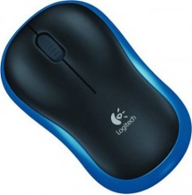 Logitech M185 BLACKBLUE Mouse Cordless Micro 3 tasti NeroBlu