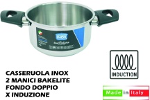 Lopardo Inox 990110 Casseruola Induzione Acciaio Inox 2 Manici cm 18