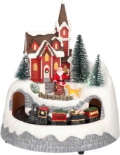 Lotti 73296 Paesaggio Natalizio Villaggio Trenino Babbo Natale 20 x 20 x 21,5 cm
