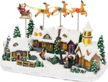 Lotti 76747 Paesaggio Natalizio Innevato Babbo Natale e Renne Volanti Xmas King