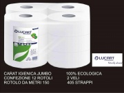 Lucart 343886 Carta Igienica Mini Jumbo Set 12 pezzi