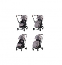 MIBB MB2801-GRI Level Up - Passeggino Leggero Compatto Pieghevole 0 - 15 Kg Grigio