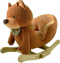 MIBB MB6091-BEA Dondolo per Bambini in Legno Peluche a forma di Orso - Rocky