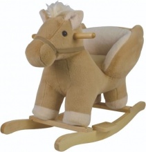MIBB MB6117-CAV Dondolo per Bambini in Legno Peluche a forma di Cavallo - Rocky