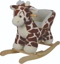 MIBB MB6117-GIR Dondolo per Bambini in Legno Peluche a forma di Giraffa - Rocky