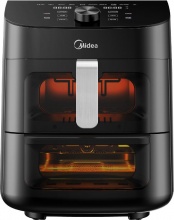 MIDEA MAD1100DADK Friggitrice ad Aria 11 lt 2 Zone (5+6) 2200W con Timer Nero