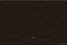 MIDEA MIH740F98K0 Piano Cottura 4 Fuochi Induzione 77 cm in Vetro Nero