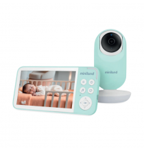 MINILAND 89627 Baby Monitor Motorizzato 360� Audio Telecamera per Neonati HD Azzurro