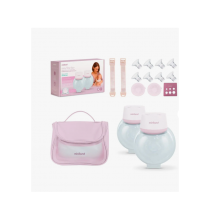 MINILAND 89718 Tiralatte Doppio Portatile Ricaricabile Indossabile Rosa Easy Flow Duo