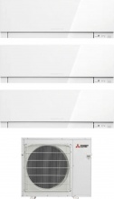 MITSUBISHI MSZ-EF25VGKW + MSZ-EF25VGKW + MSZ-EF25VGKW + MXZ-3F54VF4 Climatizzatore Trial Split 9+9+9 A++A R32 MXZ-3F54VF4 Kirigamine Zen