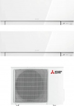 MITSUBISHI MSZ-EF25VGKW + MSZ-EF25VGKW + MXZ-2F53VF3 Climatizzatore Dual Split 9+9 A++A R32 MXZ-2F53VF3 Kirigamine Zen
