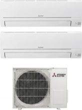 MITSUBISHI MSZ-HR25VF + MSZ-HR25V + MXZ-2HA50VF Climatizzatore Dual Split Inverter 9+9 Btu R32 MXZ-2HA50VF Smart