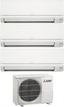 MITSUBISHI MXZ-3HA50 + MSZDW252525 Climatizzatore 9000 + 9000 + 12000 Btu h Inverter Trial Split A++A+ - MXZ-3HA5