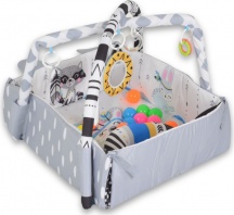 MONi 351-1B Palestrina Neonato con Giochi Grigio - Happy Forest