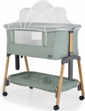 MONi ADORO GREEN Adoro - Lettino Culla Neonato Fianco Letto Co-sleeping Ruote Green