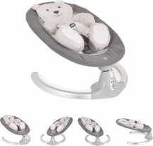 MONi ARI BEAR GREY Air Bear - Sdraietta Neonato Elettrica Max 9 Kg con Melodie Grigio