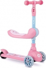 MONi HUBA00034 Monopattino per Bambini CavalcabileTriciclo dai 2+ Anni Pink - Kiuru
