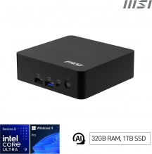 MSI CUBI NUC AI+ 3MG-002EU Mini PC U9 32 GB 1 TB SSD W11 Pro Copilot+ PC Nero