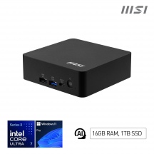 MSI CUBI NUC AI+ 3MG-003EU Mini PC Ultra 7 355 16 GB 1 TB SSD W11 Pro Nero