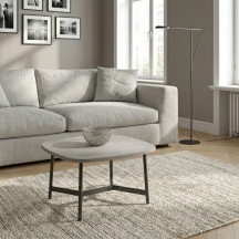 Maconi 1040 MILORD Low Cemento Tavolino Salotto Quadrato Metallo 59x59x35 Cemento Milord Low