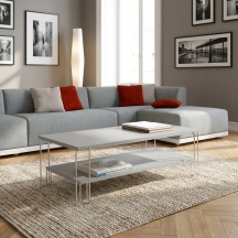 Maconi 1080 Tavolino Salotto Rettangolare Metallo 105x55x33 Bianco Quasar