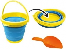 Mandelli 705100306 Set Secchiello Pieghevole Pop-Up con Paletta Assortito - HAPPY SUN