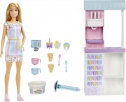 Mattel HCN46 Barbie La Gelateria Playset Gelateria con Bambola con Macchina Gelato 4+