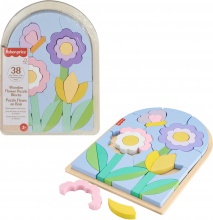 Mattel HXT97 Fisher-Price Wood Puzzle Fiori Prima Infanzia per Bambini da 3+ anni