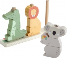 Mattel HXV04 Fisher-Price 9 Animali in legno a blocchi Prime Attivit� 1+ Anni