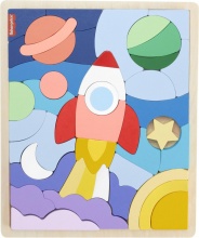 Mattel HXY42 Fisher-Price Puzzle dello Spazio in Legno Prime Attivit� 3+ Anni