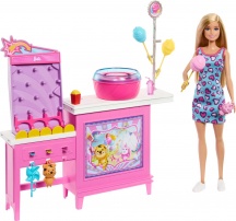 Mattel JFV67 Barbie Chiosco dello Zucchero Filato Bambola Playset 3+
