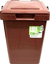 Mattiussi Ecologia MiniMax25 19007 Pattumiera Plastica 100% riciclabile 25 Lt Marrone 19007