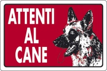Mchr ALL13706 Cartello Attenti Al Cane 30x 20 Alluminio