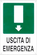 Mchr ALL13731 Cartello Uscita Emergenza Gi� 20x 30 Alluminio
