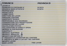 Mchr POL11030 Cartello Concessione Edilizia 98x 68 Plastica